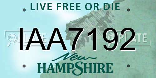 IAA7192 New Hampshire License Plate