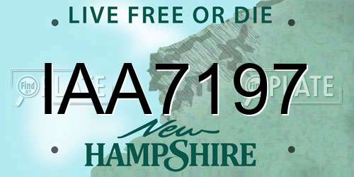 IAA7197 New Hampshire License Plate