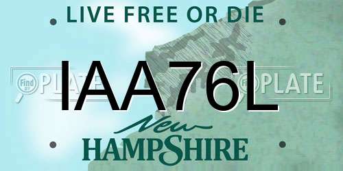 IAA76L New Hampshire License Plate