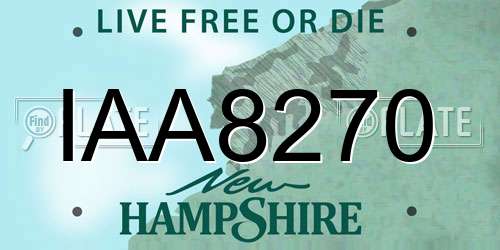 IAA8270 New Hampshire License Plate