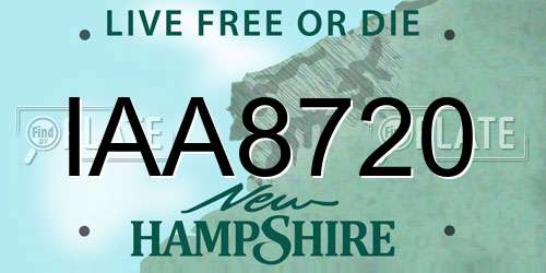 IAA8720 New Hampshire License Plate