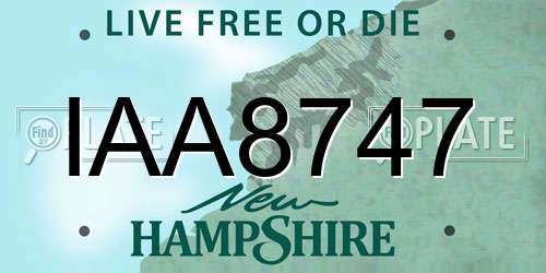 IAA8747 New Hampshire License Plate