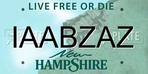 IAABZAZ New Hampshire License Plate