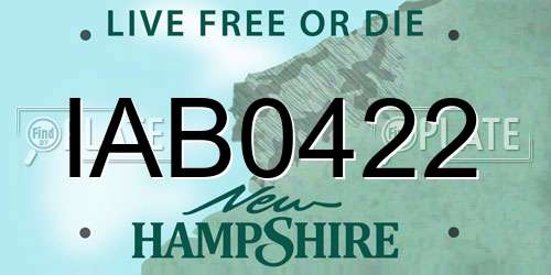 IAB0422 New Hampshire License Plate