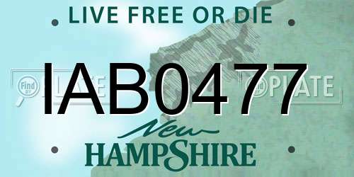 IAB0477 New Hampshire License Plate