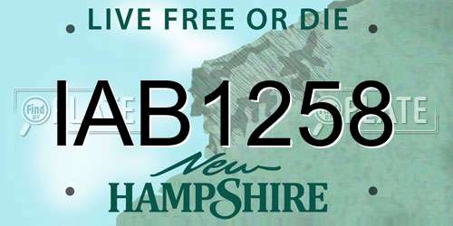 IAB1258 New Hampshire License Plate