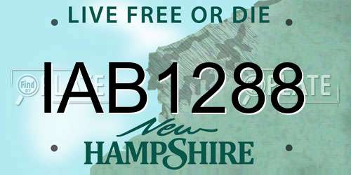 IAB1288 New Hampshire License Plate
