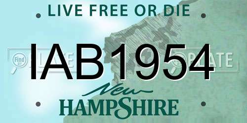 IAB1954 New Hampshire License Plate