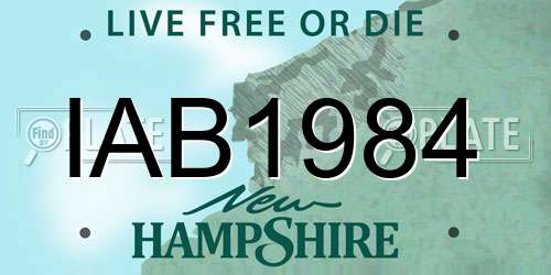 IAB1984 New Hampshire License Plate