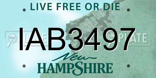 IAB3497 New Hampshire License Plate