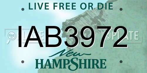 IAB3972 New Hampshire License Plate