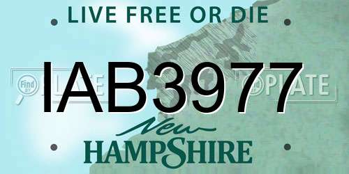 IAB3977 New Hampshire License Plate