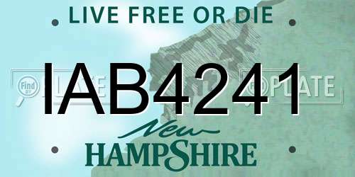 IAB4241 New Hampshire License Plate