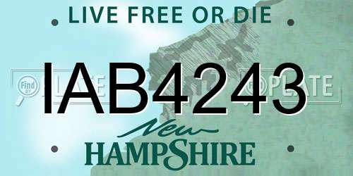 IAB4243 New Hampshire License Plate