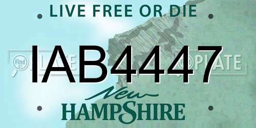 IAB4447 New Hampshire License Plate