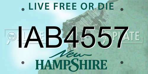 IAB4557 New Hampshire License Plate