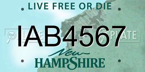 IAB4567 New Hampshire License Plate