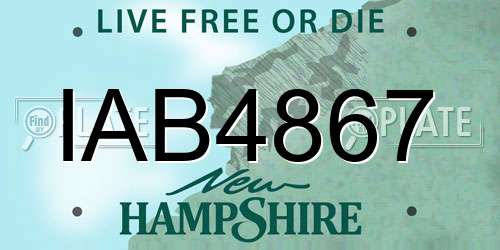 IAB4867 New Hampshire License Plate