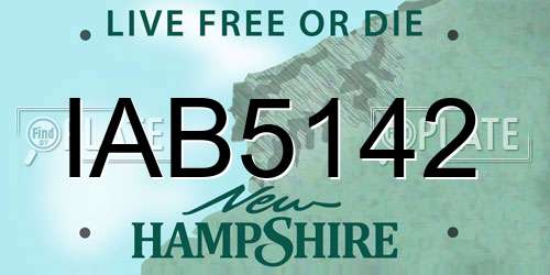 IAB5142 New Hampshire License Plate