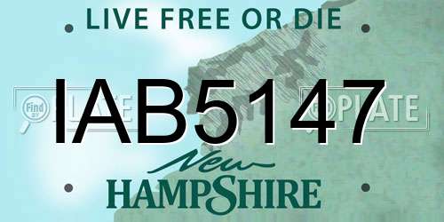 IAB5147 New Hampshire License Plate