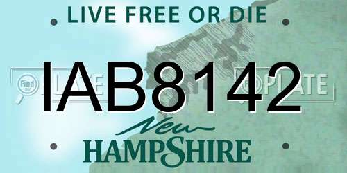 IAB8142 New Hampshire License Plate