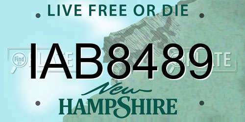 IAB8489 New Hampshire License Plate