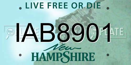 IAB8901 New Hampshire License Plate