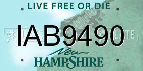IAB9490 New Hampshire License Plate