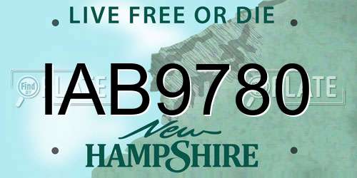 IAB9780 New Hampshire License Plate