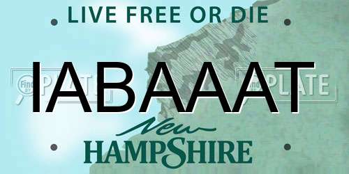 IABAAAT New Hampshire License Plate