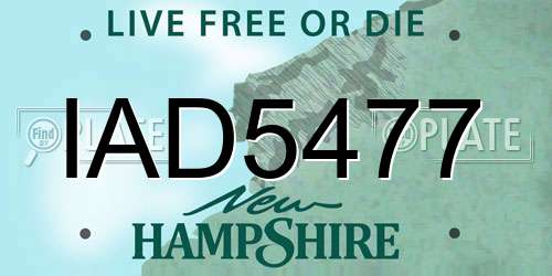 IAD5477 New Hampshire License Plate