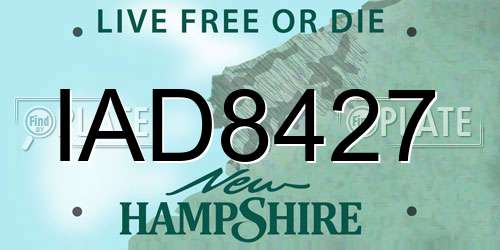 IAD8427 New Hampshire License Plate