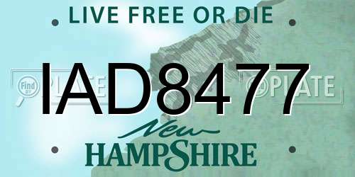 IAD8477 New Hampshire License Plate
