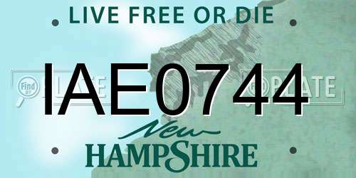 IAE0744 New Hampshire License Plate