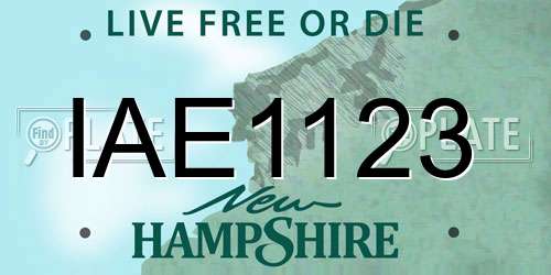 IAE1123 New Hampshire License Plate