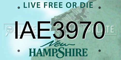 IAE3970 New Hampshire License Plate