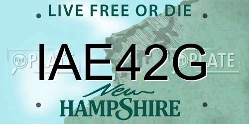 IAE42G New Hampshire License Plate