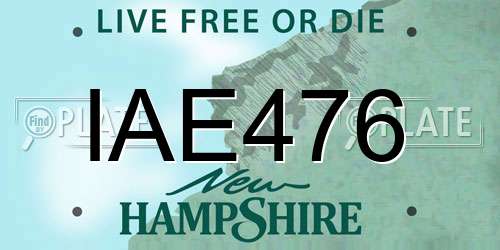 IAE476 New Hampshire License Plate