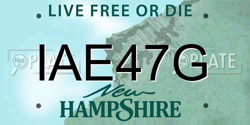 IAE47G New Hampshire License Plate