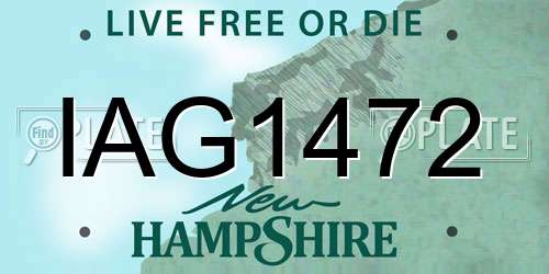 IAG1472 New Hampshire License Plate