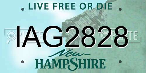 IAG2828 New Hampshire License Plate