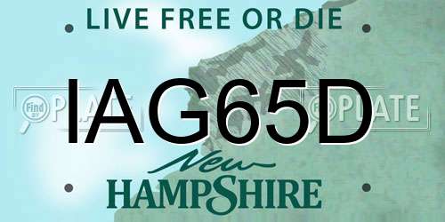 IAG65D New Hampshire License Plate
