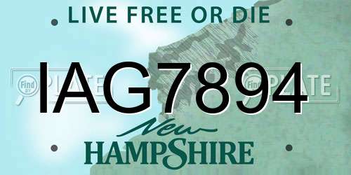 IAG7894 New Hampshire License Plate