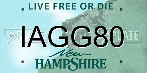 IAGG80 New Hampshire License Plate