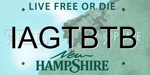 IAGTBTB New Hampshire License Plate