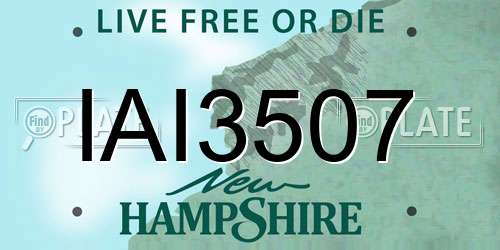 IAI3507 New Hampshire License Plate