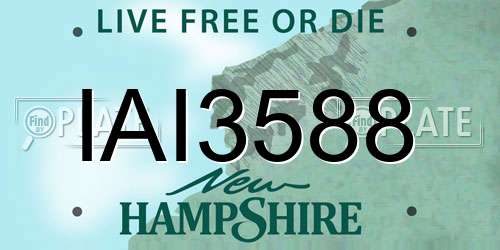 IAI3588 New Hampshire License Plate