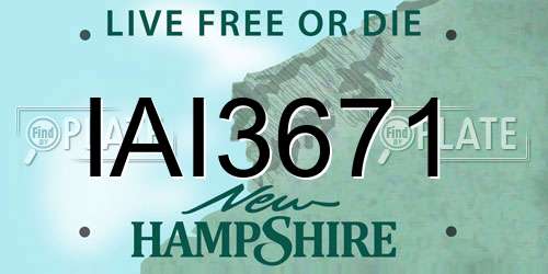 IAI3671 New Hampshire License Plate