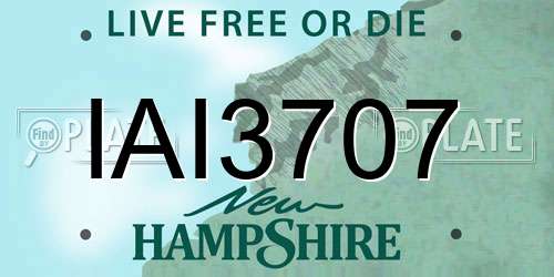 IAI3707 New Hampshire License Plate