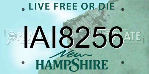 IAI8256 New Hampshire License Plate